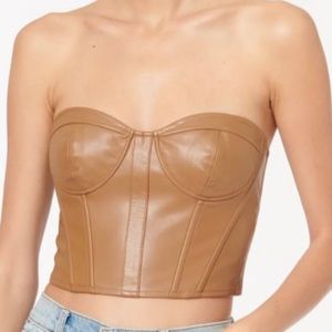 CAMI NYC Elloise Vegan Leather Bustier Top NEW w/ Tags